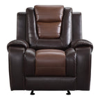 Fauteuil inclinable en similicuir marron clair et foncé de qualité supérieure Grete