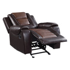 Fauteuil inclinable en similicuir marron clair et foncé de qualité supérieure Grete