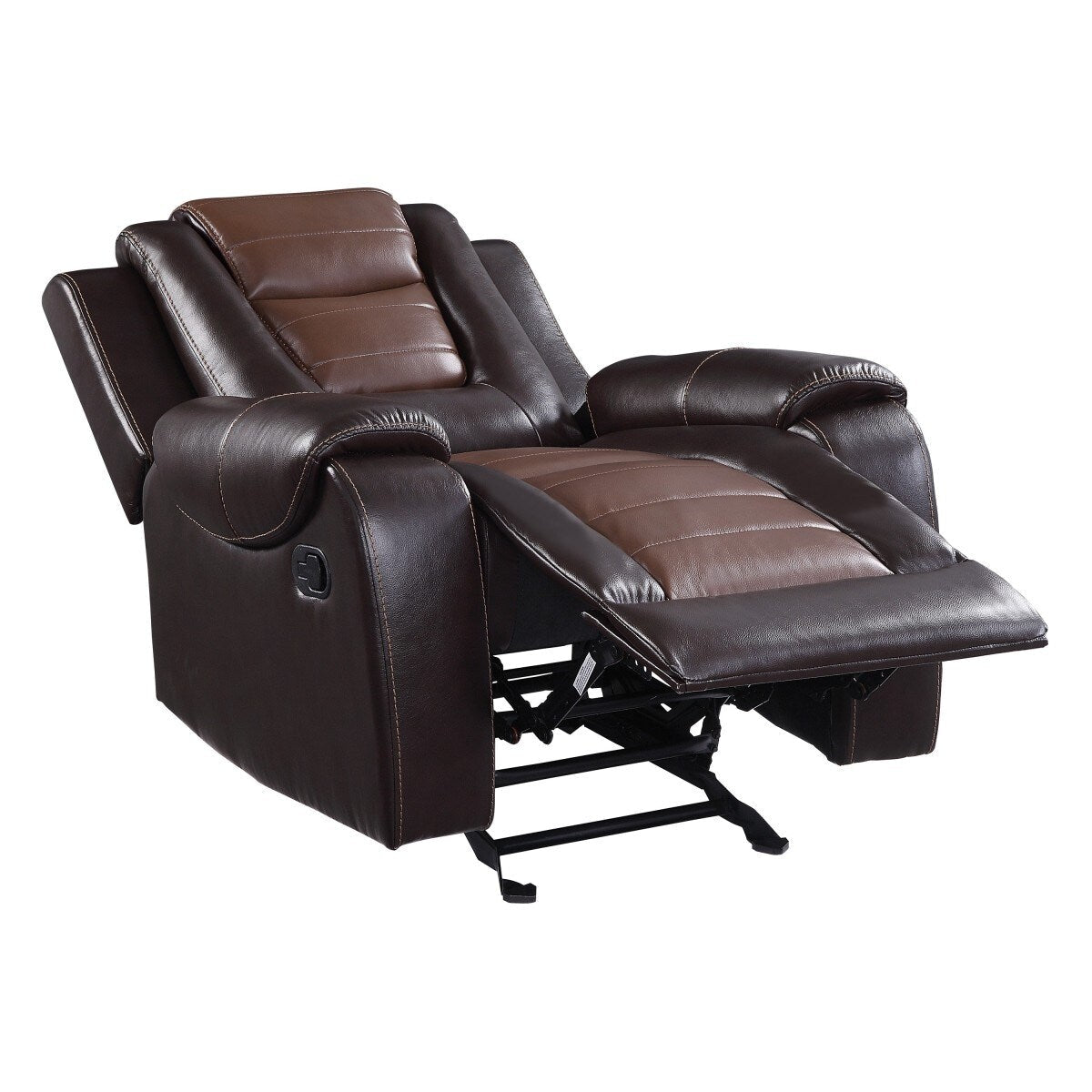 Fauteuil inclinable en similicuir marron clair et foncé de qualité supérieure Grete