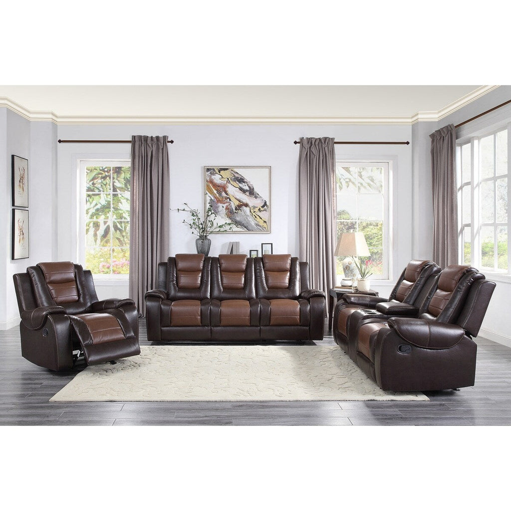 Fauteuil inclinable en similicuir marron clair et foncé de qualité supérieure Grete