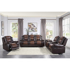 Fauteuil inclinable en similicuir marron clair et foncé de qualité supérieure Grete