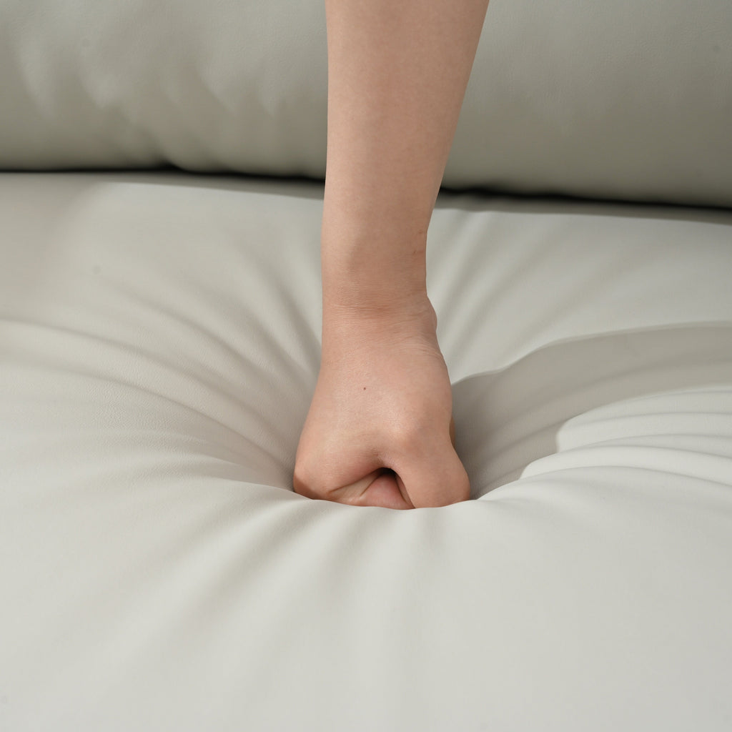 Fauteuil inclinable pivotant à 360° gris avec repose-pieds réglable, confort rembourré et support de téléphone intégré