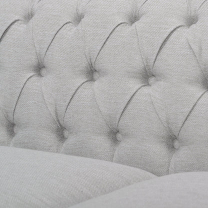 Canapé Chesterfield 3 places gris 84,75 po capitonné avec têtes de clous et pieds