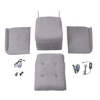 Fauteuil inclinable électrique réglable gris avec massage, coussin rembourré et télécommande pour personnes âgées