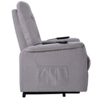 Fauteuil inclinable électrique réglable gris avec massage, coussin rembourré et télécommande pour personnes âgées