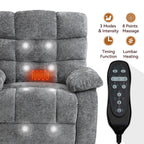 Fauteuil inclinable électrique gris à double moteur avec chauffage et massage