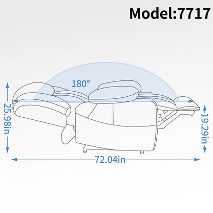 Fauteuil inclinable gris à double moteur avec inclinaison à 180°, massage, chauffage lombaire, porte-gobelets en acier inoxydable et poches latérales