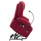Fauteuil inclinable électrique gris avec massage, chauffage, porte-gobelets et support de téléphone pivotant à 360°, options d'inclinaison réglables