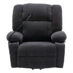 Fauteuil inclinable électrique gris avec massage, chauffage, porte-gobelets et support de téléphone pivotant à 360°, inclinaison réglable