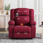 Fauteuil inclinable électrique gris avec massage, chauffage, porte-gobelets et support de téléphone pivotant à 360°, inclinaison réglable