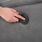 Fauteuil inclinable électrique gris avec port USB, panneau de commande latéral et dossier confortable, idéal pour les espaces restreints