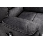 Fauteuil releveur électrique inclinable gris avec fonction massage et chauffage, tissu polyester résistant et télécommande pratique