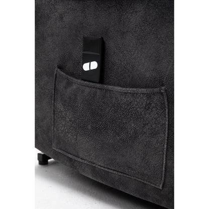 Fauteuil releveur électrique inclinable gris avec fonction massage et chauffage, tissu polyester résistant et télécommande pratique