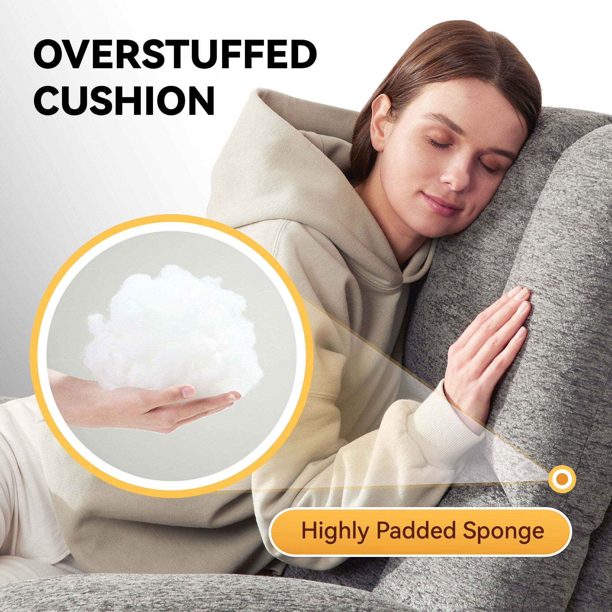 Grand fauteuil inclinable à bascule gris avec fonction de bascule à 30° et inclinaison à 160°, supporte jusqu'à 350 lb