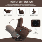 Fauteuil inclinable gris avec massage par vibrations, chauffage, port USB, porte-gobelets dissimulés et inclinaison réglable