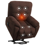 Fauteuil inclinable gris avec massage par vibrations, chauffage, port USB, porte-gobelets dissimulés et inclinaison réglable