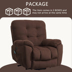 Fauteuil inclinable gris avec massage par vibrations, chauffage, port USB, porte-gobelets dissimulés et inclinaison réglable