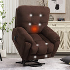 Fauteuil inclinable gris avec massage par vibrations, chauffage, port USB, porte-gobelets dissimulés et inclinaison réglable