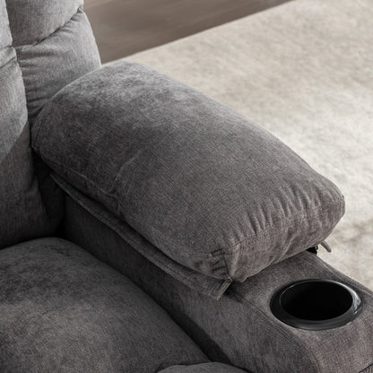 Fauteuil inclinable à bascule surdimensionné gris avec chauffage et chargement USB