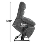 Fauteuil inclinable électrique gris avec chauffage, massage et double moteur