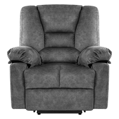 Fauteuil inclinable électrique gris avec massage et positions réglables