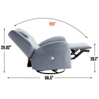 Fauteuil inclinable électrique gris pivotant à 270° et ports de chargement USB