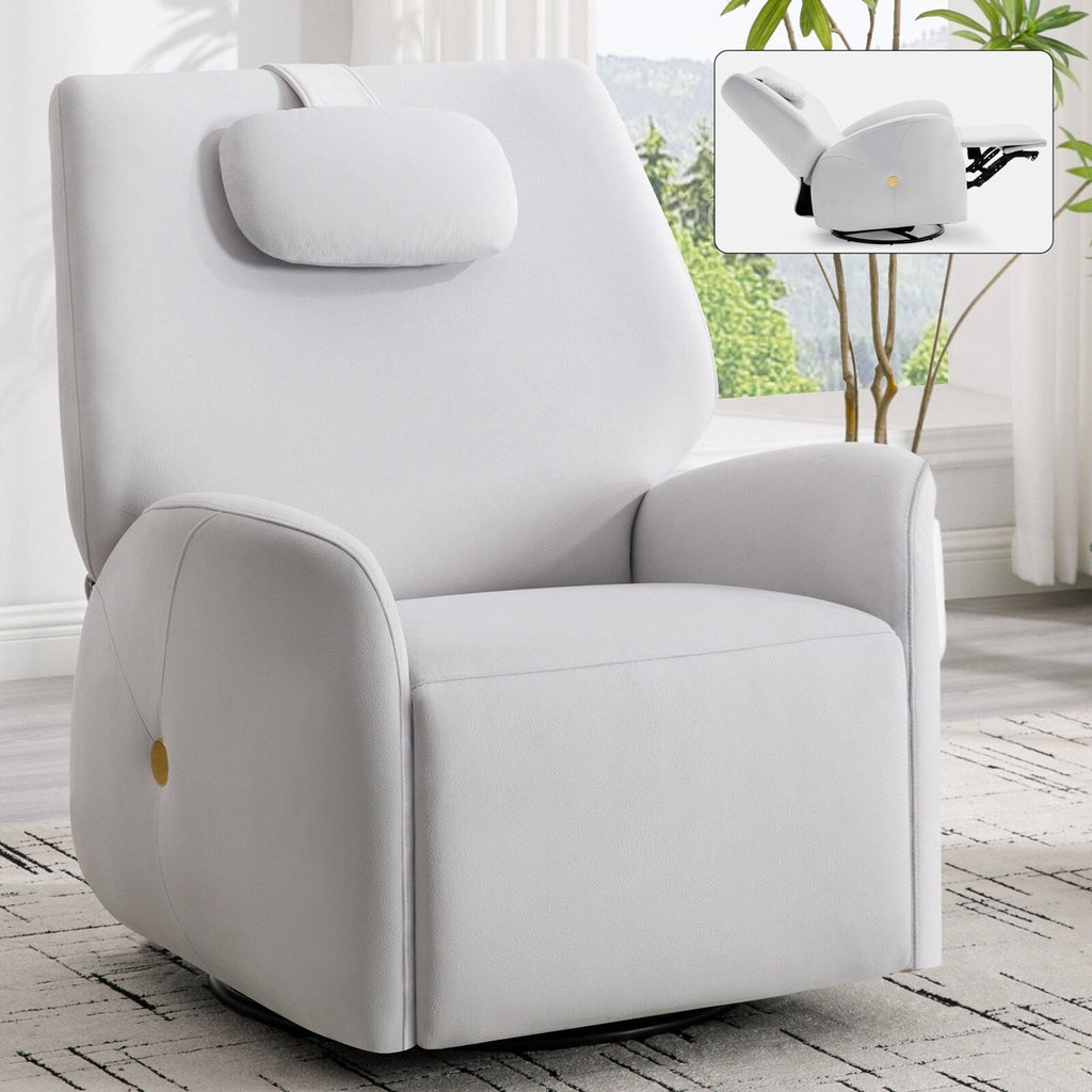 Fauteuil inclinable électrique gris pivotant à 270° et ports de chargement USB