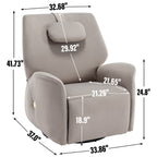 Fauteuil inclinable électrique gris pivotant à 270° et ports de chargement USB