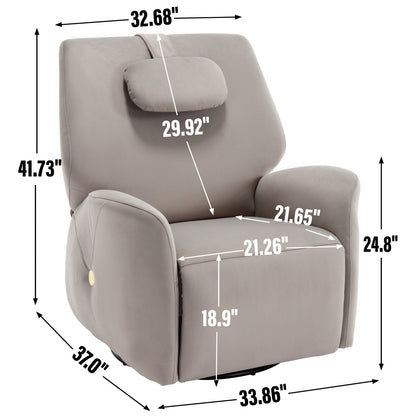 Fauteuil inclinable électrique gris pivotant à 270° et ports de chargement USB