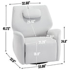 Fauteuil inclinable électrique gris pivotant à 270° et ports de chargement USB