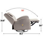 Fauteuil inclinable électrique gris pivotant à 270° et ports de chargement USB