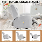 Fauteuil inclinable électrique gris pivotant à 270° et ports de chargement USB