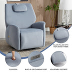 Fauteuil inclinable électrique gris pivotant à 270° et ports de chargement USB