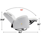 Fauteuil inclinable électrique gris pivotant à 270° et ports de chargement USB