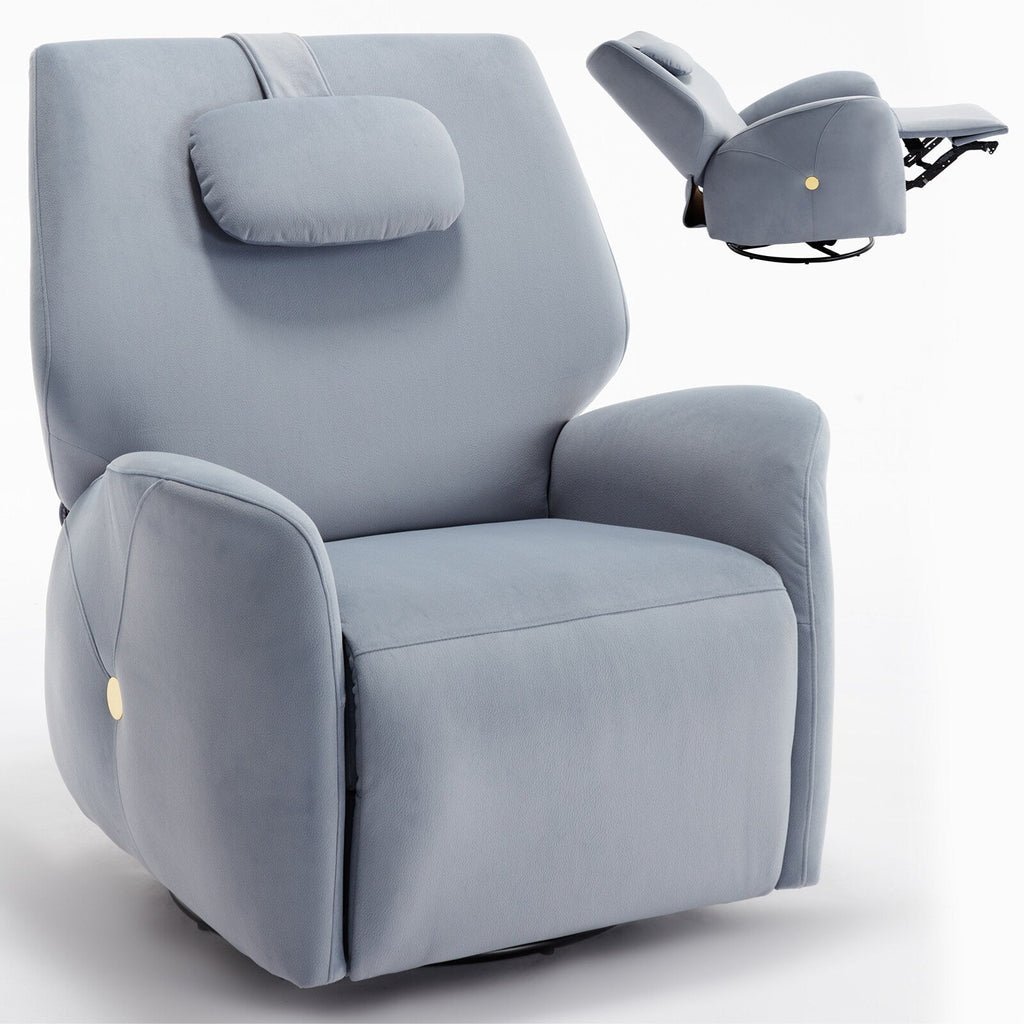 Fauteuil inclinable électrique gris pivotant à 270° et ports de chargement USB