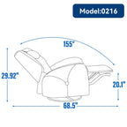 Fauteuil inclinable électrique gris pivotant à 270° et ports de chargement USB