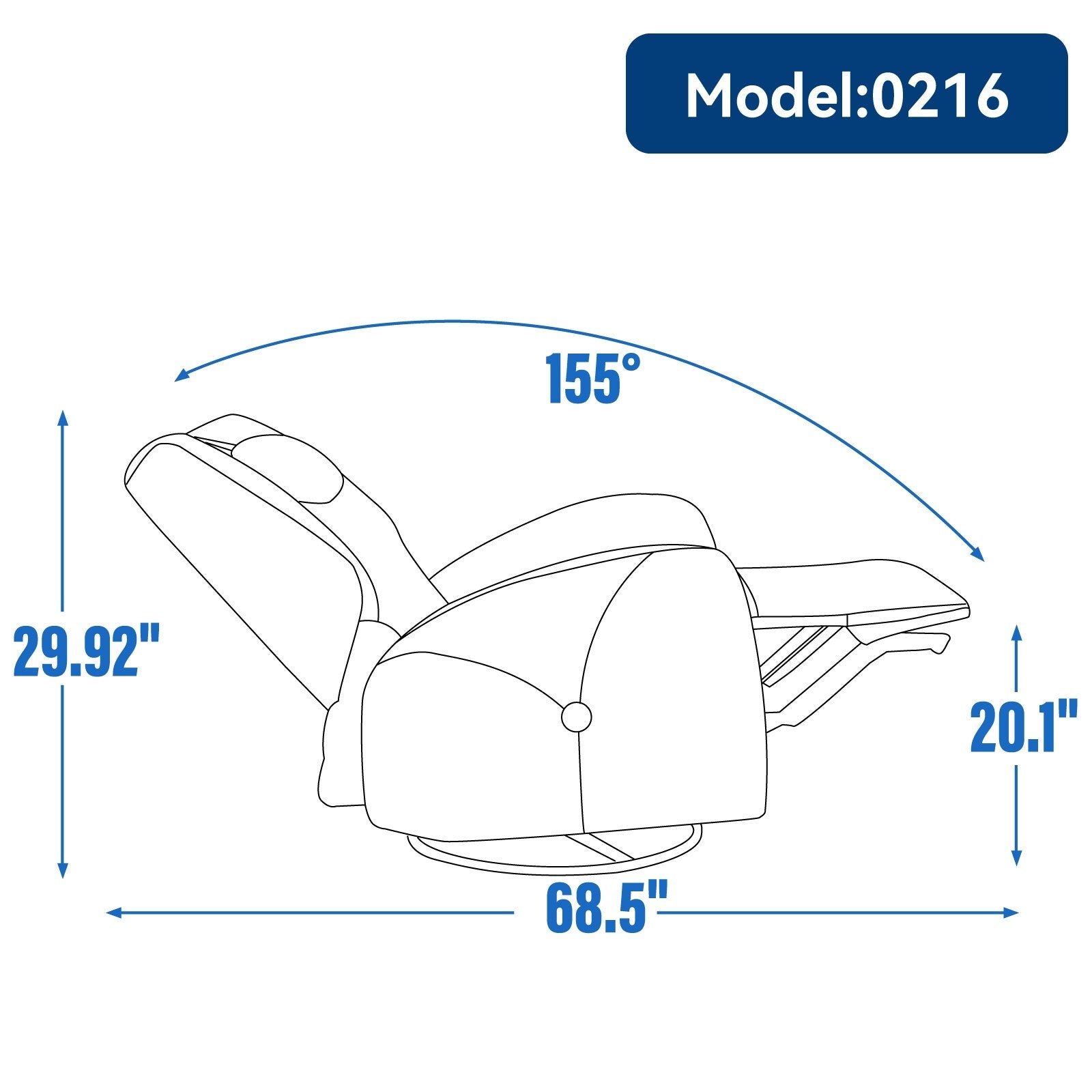 Fauteuil inclinable électrique gris pivotant à 270° et ports de chargement USB