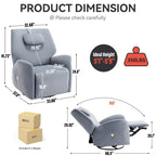 Fauteuil inclinable électrique gris pivotant à 270° et ports de chargement USB