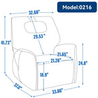 Fauteuil inclinable électrique gris pivotant à 270° et ports de chargement USB