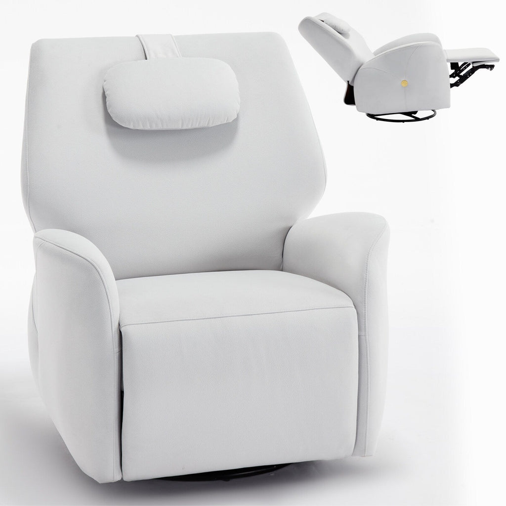 Fauteuil inclinable électrique gris pivotant à 270° et ports de chargement USB