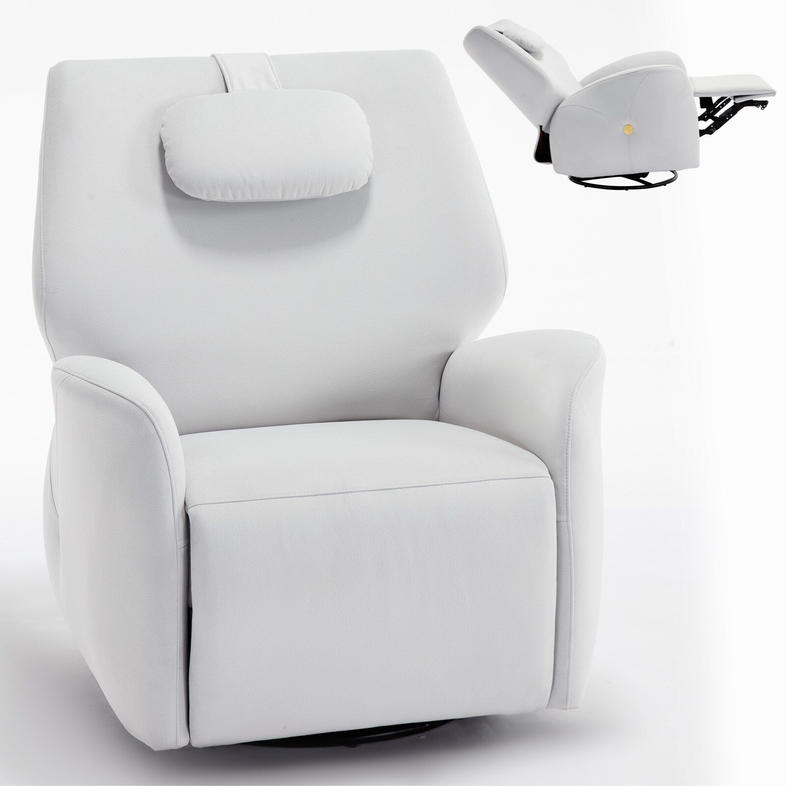 Fauteuil inclinable électrique gris pivotant à 270° et ports de chargement USB