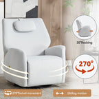 Fauteuil inclinable électrique gris pivotant à 270° et ports de chargement USB