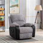 Fauteuil inclinable gris avec télécommande électrique, dossier et repose-pieds réglables pour un confort ultime dans le salon