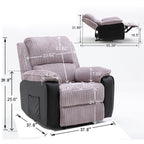Fauteuil inclinable gris avec télécommande électrique, dossier et repose-pieds réglables pour un confort ultime dans le salon