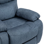 Fauteuil de massage inclinable gris capitonné avec chauffage, 5 modes de massage, inclinaison manuelle, télécommande et poche latérale