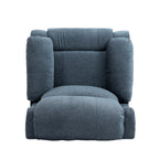 Fauteuil de massage inclinable gris capitonné avec chauffage, 5 modes de massage, inclinaison manuelle, télécommande et poche latérale