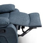 Fauteuil de massage inclinable gris capitonné avec chauffage, télécommande et poche latérale