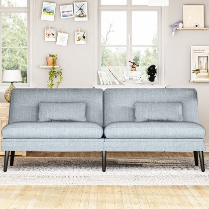 Canapé-lit futon convertible Grondin, dossier réglable sur 5 positions avec 2 oreillers, fauteuil inclinable de style moderne