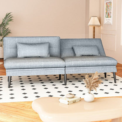 Canapé-lit futon convertible Grondin, dossier réglable sur 5 positions avec 2 oreillers, fauteuil inclinable de style moderne