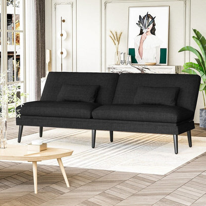 Canapé-lit futon convertible Grondin, dossier réglable sur 5 positions avec 2 oreillers, fauteuil inclinable de style moderne